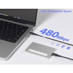 Renkforce USB kabel USB 2.0 USB-C ® zástrčka, USB-C ® zástrčka 1.00 m černá flexibilní provedení, extrémně odolné pletené stínění RF-6872330