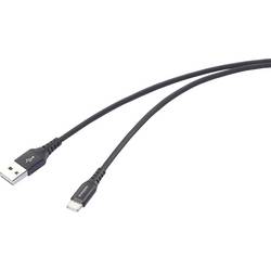 Renkforce USB kabel USB 2.0 USB-A zástrčka, USB-C ® zástrčka 1.00 m černá flexibilní provedení, extrémně odolné pletené stínění, oboustranně zapojitelná