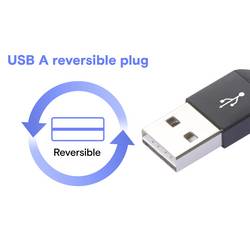 Renkforce USB kabel USB 2.0 USB-A zástrčka, USB-C ® zástrčka 1.00 m černá flexibilní provedení, extrémně odolné pletené stínění, oboustranně zapojitelná