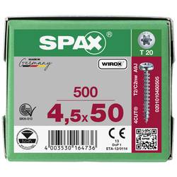 SPAX 0201010450505 R 88093 Ruko m.Spitze/T-STAR šroub do dřeva 4.5 mm 50 mm T-STAR plus ocel WIROX 500 ks