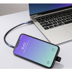 Renkforce USB3® adaptér [1x USB-C® zástrčka - 1x USB-C® zásuvka] USB4® U-Type Charging Adapter, 8K, 140W, 40 Gbps LED displej s nabíjením (napětí/proud/výkon),