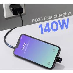 Renkforce USB3® adaptér [1x USB-C® zástrčka - 1x USB-C® zásuvka] USB4® U-Type Charging Adapter, 8K, 140W, 40 Gbps LED displej s nabíjením (napětí/proud/výkon),