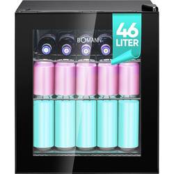 Bomann KSG 7291 schwarz skleněná chladnička Energetická třída (EEK2021): E (A - G) 46 l stojící spotřebič černá