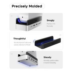 ORICO USB-C® dokovací stanice VS10 Mini Dock Desktop Stand Integrovaný držák, integrovaná čtečka karet, Rozšiřující patice M.2 SSD