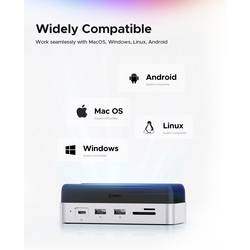 ORICO USB-C® dokovací stanice VS10 Mini Dock Desktop Stand Integrovaný držák, integrovaná čtečka karet, Rozšiřující patice M.2 SSD