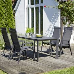 Siena Garden Savona L18212 zahradní židle hliník antracit (matný), černá, stříbrná