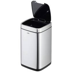 Durable 342123 342123 odpadkový koš, 12, nerezová ocel, (d x š x v) 240 x 240 x 430 mm, stříbrná, otevírání víka one-touch, 1 ks