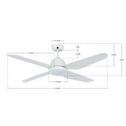 Lucci AIR Aria stropní ventilátor 68 W (Ø x v) 122 cm x 33 cm bílá s dálkovým ovládáním