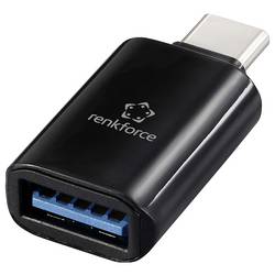 Renkforce USB adaptér [1x USB-C® zástrčka - 1x USB-A zásuvka] USB 3.2 Type C/A Charging Adapter, PD36W, 10 Gpbs LED displej s nabíjením (napětí/proud/výkon)