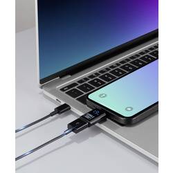 Renkforce USB adaptér [1x USB-C® zástrčka - 1x USB-A zásuvka] USB 3.2 Type C/A Charging Adapter, PD36W, 10 Gpbs LED displej s nabíjením (napětí/proud/výkon)