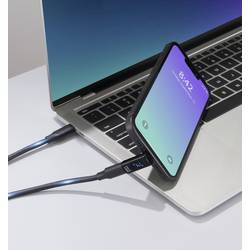 Renkforce USB3® adaptér [1x USB-C® zástrčka - 1x USB-C® zásuvka] USB4® L-Type Male to Female Charging Adapter, 8K, 140W, 40 Gpbs LED displej s nabíjením