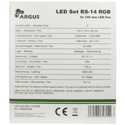 Inter-Tech Argus RS14 PC větrák s krytem černá (š x v x h) 140 x 140 x 25 mm vč. dálkového ovládání, včetně LED osvětlení