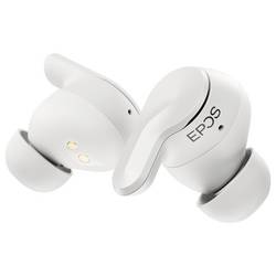 EPOS ADAPT E1 In Ear Headset Bez kabelu, Bluetooth® stereo bílá Potlačení hluku, Redukce šumu mikrofonu headset, Nabíjecí pouzdro, odolné vůči potu telefon