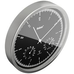 Mebus 19777 DCF nástěnné hodiny 25 cm x 5 cm, stříbrná, tiché hodiny (bez tikání)