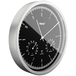 Mebus 19777 DCF nástěnné hodiny 25 cm x 5 cm, stříbrná, tiché hodiny (bez tikání)