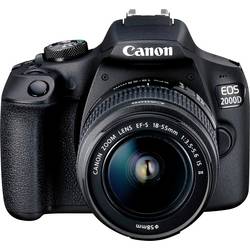 Canon EOS 2000D Kit 18-55 mm DC III digitální zrcadlovka EF-S 18-55 mm IS III 24.1 Megapixel černá optický hledáček, s vestavěným bleskem, Wi-Fi, Full HD