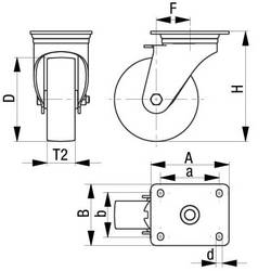 Blickle 915940 L-ALB 160K Otočné pojezdové kolečko z ocelového plechu Ø kola: 160 mm nosnost (max.): 400 kg 1 ks