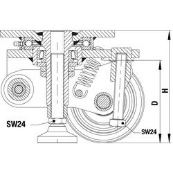 Blickle 912085 HRLSD-SPO 125K zvedací kolečko Ø kola: 125 mm nosnost (max.): 1300 kg 1 ks