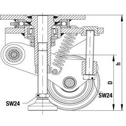 Blickle 912085 HRLSD-SPO 125K zvedací kolečko Ø kola: 125 mm nosnost (max.): 1300 kg 1 ks