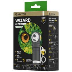 ArmyTek Wizard C2 Pro Max LR White LED kapesní svítilna, s klipem na opasek, s brašnou, napájeno akumulátorem, 3870 lm, 151 g