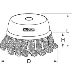 KS Tools Hrncový kartáč BROZEplus, cínový drát, zvlněný, Ø 85 mm 963.9597 9639597 1 ks