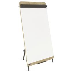 Rocada flipchart NAT0610 (š x v) 700 mm x 1900 mm dřevo, dub, Signální bílá (RAL 9003) omyvatelný, popisovatelný, výškově nastavitelný, vč. odkládací poličky,