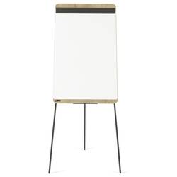 Rocada flipchart NAT0610 (š x v) 700 mm x 1900 mm dřevo, dub, Signální bílá (RAL 9003) omyvatelný, popisovatelný, výškově nastavitelný, vč. odkládací poličky,