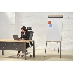 Rocada flipchart NAT0610 (š x v) 700 mm x 1900 mm dřevo, dub, Signální bílá (RAL 9003) omyvatelný, popisovatelný, výškově nastavitelný, vč. odkládací poličky,