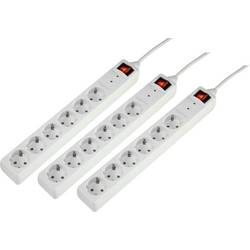 Sygonix 3xSY-5044446 zásuvková lišta s přepěťovou ochranou 6násobná bílá DE schuko zástrčka/zásuvky 1 sada