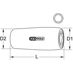 1/4 držák bitů s ochrannou izolací, 40 mm KS Tools 117.1420