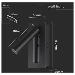 V-TAC VT-88061-B 239996 lampička na noční stolek LED LED 2 W teplá bílá Energetická třída (EEK2021): G (A - G) Just Black