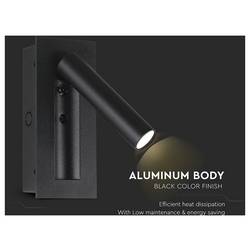 V-TAC 239996 lampička na noční stolek 2 W teplá bílá Energetická třída (EEK2021): G (A - G)