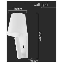 V-TAC VT-80062-W 240006 lampička na noční stolek LED LED 2 W teplá bílá Energetická třída (EEK2021): G (A - G) přírodní bílá