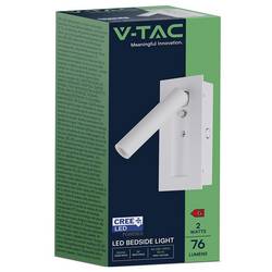 V-TAC VT-88061-W 239986 lampička na noční stolek LED LED 2 W teplá bílá Energetická třída (EEK2021): G (A - G) přírodní bílá
