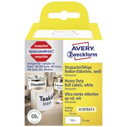 Avery-Zweckform etikety v roli kompatibilní náhradní DYMO 1976411 25 x 54 mm fólie bílá 160 ks trvalé univerzální etikety A1976411