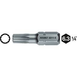 Hazet 2211-5 2211-5 bit s více hranami Pohon (šroubovák): 1/4 (6,3 mm) Typ zakončení: čtyřzub (XZN) M5 25 mm