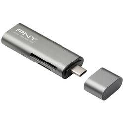 PNY R-TC-UA-3N1E01-RB externí čtečka paměťových karet USB-C™ (USB 3.2 Gen 1) metalická