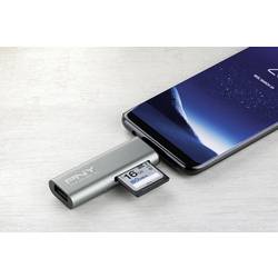 PNY R-TC-UA-3N1E01-RB externí čtečka paměťových karet USB-C™ (USB 3.2 Gen 1) metalická