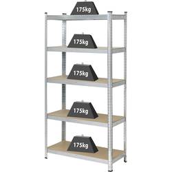 TOOLCRAFT TO-7863108 regál na těžké předměty, (š x v x h) 90 x 1.8 x 40 mm, kov, MDF, pozinkovaná, stříbrná