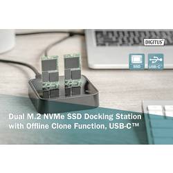 Digitus DA-71545 USB-C™ (USB 3.2 Gen 2) M.2 PCIe NVMe, M.2 dokovací stanice pro pevný disk s funkcí klonování