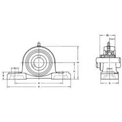 HTB UCP 205 ložiskové těleso šedá litina Ø otvoru 25 mm Rozestup děr 105 mm