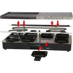Clatronic RG 3518 raclette gril 8 pánví černá