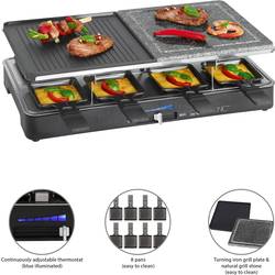 Clatronic RG 3518 raclette gril 8 pánví černá