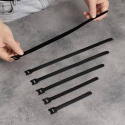 Quadrios 23CA186 kabelový manažer na suchý zip ke spojování háčková a flaušová část (d x š) 250 mm x 12 mm černá 10 ks