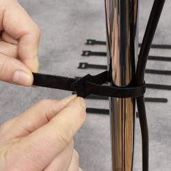 Quadrios 23CA186 kabelový manažer na suchý zip ke spojování háčková a flaušová část (d x š) 250 mm x 12 mm černá 10 ks