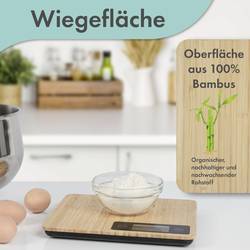 Profi Cook PC-KW 1271 Bambus kuchyňská váha digitální Max. váživost=5 kg bambusová 240 x 190 x 23