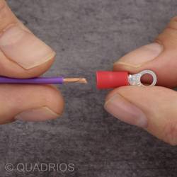Quadrios 22C457 kulaté kabelové oko Průřez (max.)=6.0 mm² Ø otvoru=5.3 mm částečná izolace žlutá 1 sada
