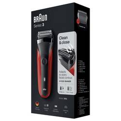 Braun Series 3 300s 81569932 foliový zastřihovač červená, černá
