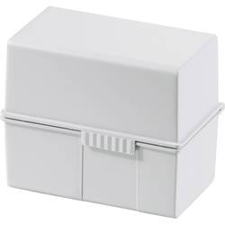 HAN HAN 12,1 x 10,1 x 7,4 cm (B x H x T) DIN 977-11 kartotéční box světle šedá max. počet karet: 300 karet DIN A7 na šířku ocelový závěs , víko lze použít jako