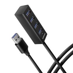 AXAGON HUE-M1AL USB Hub 4 porty USB-A USB 3.2 Gen1 5 GBit/s stříbrná HUE-M1AL